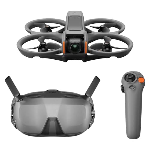 DJI Avata 2 Fly Smart Combo (ein Akku), FPV-Drohne mit Kamera 4K, Immersive Experience, One-Push-Akrobatik, Integrierter Propellerschutz, 155° FOV, Kameradrohne mit Goggles N3 und RC Motion 3
