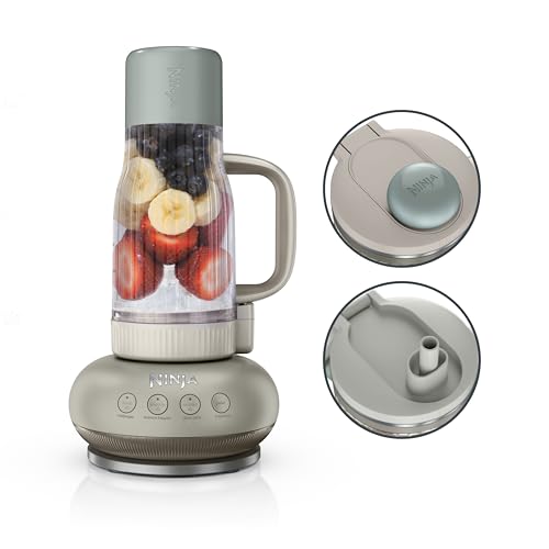 Ninja Blendboss Liquidificador de bebidas congeladas com tampa à prova de vazamento, bico e canudo removível, tecnologia Auto-iQ, 1200 Peaks Mint