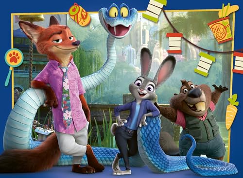 Ravensburger - Back in Zootopia - 100 Piece Jigsaw Puzzle - Colorful Disney Scene with Judy Hopps & Nick Wilde - Premium Quality - Screen-Free Fun - Children Ages 6+