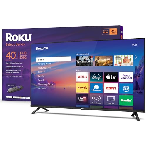 Roku Smart TV 2026 – 40-Inch Select Series, 1080p Full HD TV – Roku TV with Voic
