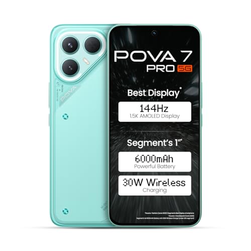 Pova 7 Pro 5G (Neon Cyan, 8GB+256GB) with No Cost EMI/Additional Exchange Offers