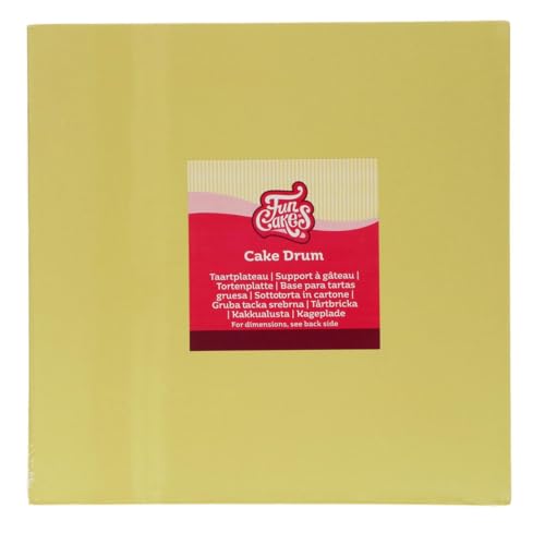 FunCakes Cake Drum Square Ø30 cm - Pastel Yellow: Support à Gâteau Carré, Platea
