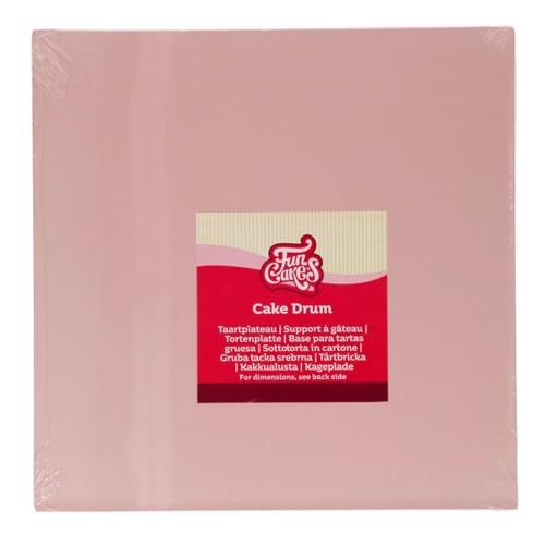 FunCakes Cake Drum Square Ø30 cm - Pastel Pink: Support à Gâteau Carré, Plateau 