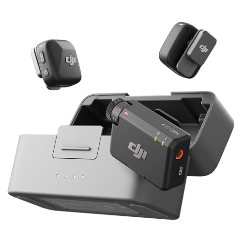 dji Mic Mini 2 (2 TX + 1 RX móvil + Estuche de Carga), micrófono inalámbrico para móvil iPhone 17/16/15 y Android/Tableta/PC, conectar y Listo, batería de 90 h, transmisión hasta 300 m, Vlogs