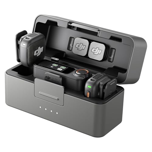 dji Mic Mini 2 (1 TX + 1 RX móvil + Estuche de Carga), micrófono lavalier inalámbrico para móvil iPhone 17/16/15 y Android/Tableta/PC, conectar y Listo, batería de 24 h, Ultraligero, Vlogs