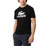 Lacoste Men's Regular Fit Graphic Jersey Blend T-Shirt, Black, Medium