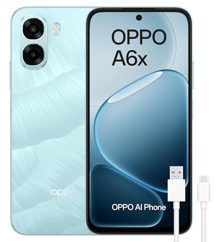OPPO A6x 4G - Smartphone Libre con IA, 4GB RAM+128GB, Batería 6100 mAh, Pantalla