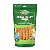 A&E Cage Co AE9054 Premium French Spray Millet for Birds – 6oz Retail Bag with 12 Natural Millet Sprays – Healthy Bird Treat for Budgies, Parakeets, Cockatiels, Finches & Small Birds