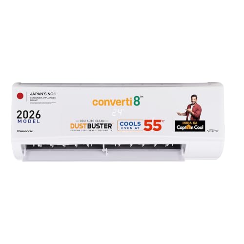 Panasonic 1.5 Ton 3 Star, New Star rated, Inverter Split AC (DusterBuster Tech, Smart Auto Cool, Higher Airflow