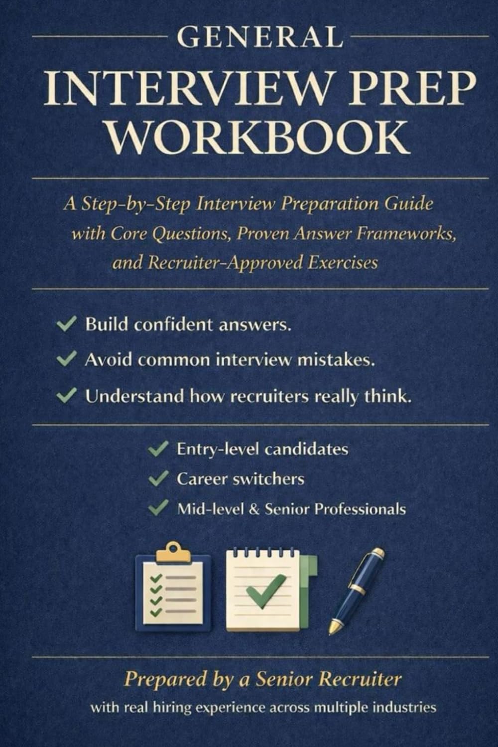 Cover of GENERAL INTERVIEW PREP WORKBOOK: A Step-by-Step Interview Preparation Guide