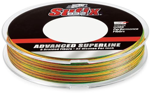 Sufix 832 Advanced Superline Braid, High-Strength Braided Fishing Line with Superior Durability, Fire Tiger, 15 lb., 150 Yd. Spool