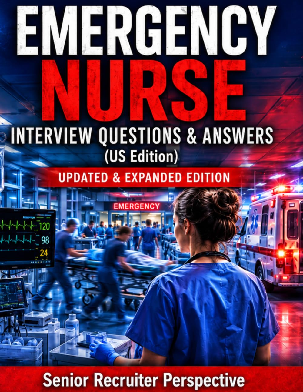 Cover of Emergency Nurse Interview Questions & Answers (US Edition): 600 Real ER Interview Questions, High-Pressure Scenarios & Structured Answers from a Senior Recruiter Perspective for Registered Nurses