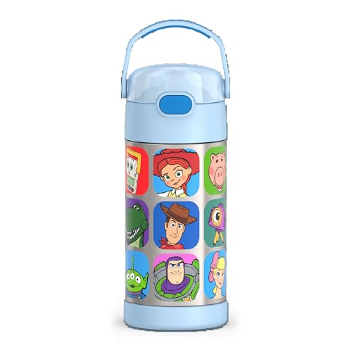 THERMOS FUNTAINER - Botella de agua con pajita - 12 onzas - Botella de agua aislada al aspiradora para niños con tapa, Toy Story 5