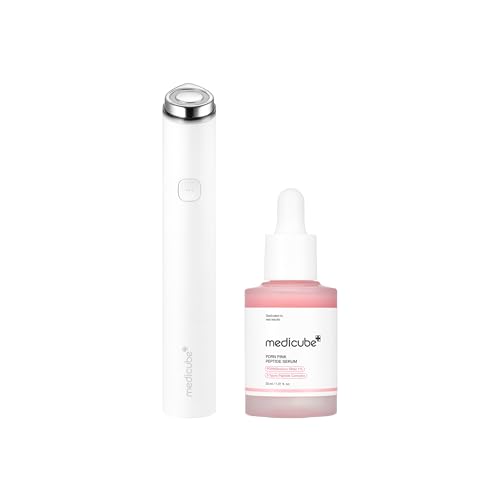 Medicube Pink Glow Booster Set – Kit Facial Coreano con PDRN Pink Peptide Serum 30 ml + AGE-R Booster Pro Mini White, Rutina Glow, Hidratación, Firmeza y Luminosidad para Todo Tipo de Piel