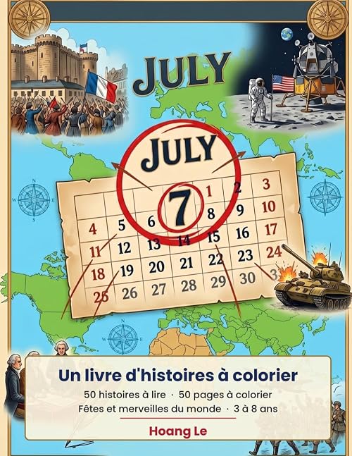 Cover of Juillet — Un livre d'histoires à colorier