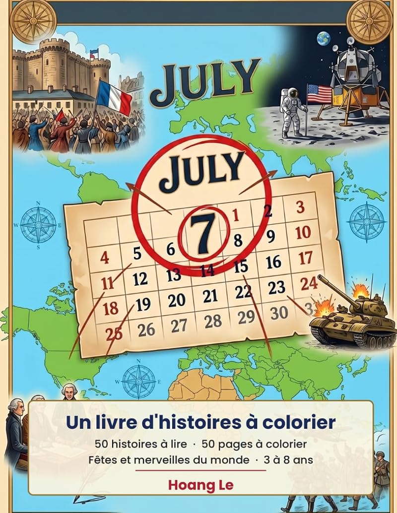 Cover of Juillet — Un livre d'histoires à colorier
