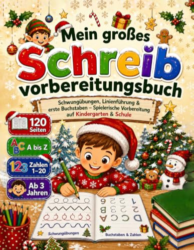 Buchcover: Mein großes Schreibvorbereitungsbuch – Weihnachtsedition