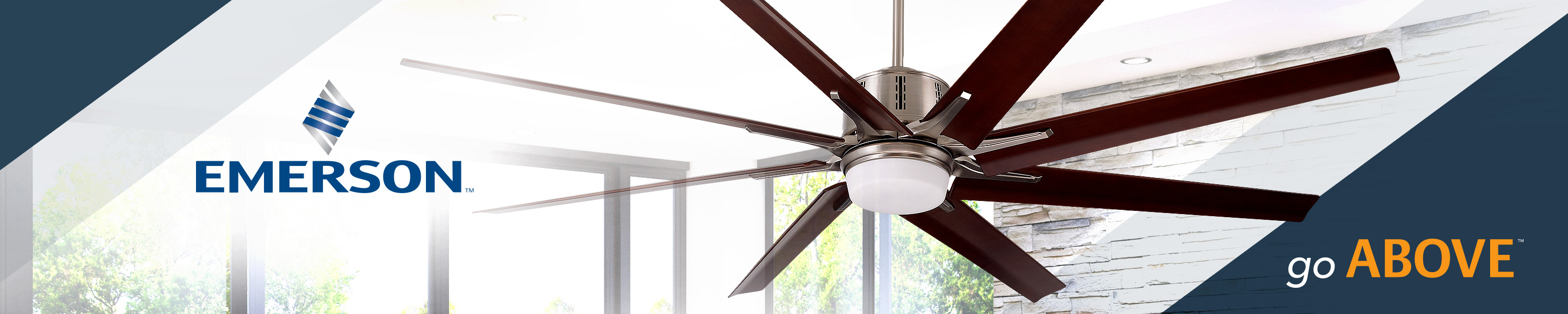 12 Inch Long Brushed Steel Emerson Ceiling Fans Cfdr1bs Ceiling