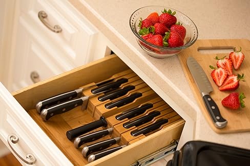 The Noble Home & Chef in-drawer bamboo knife organizer