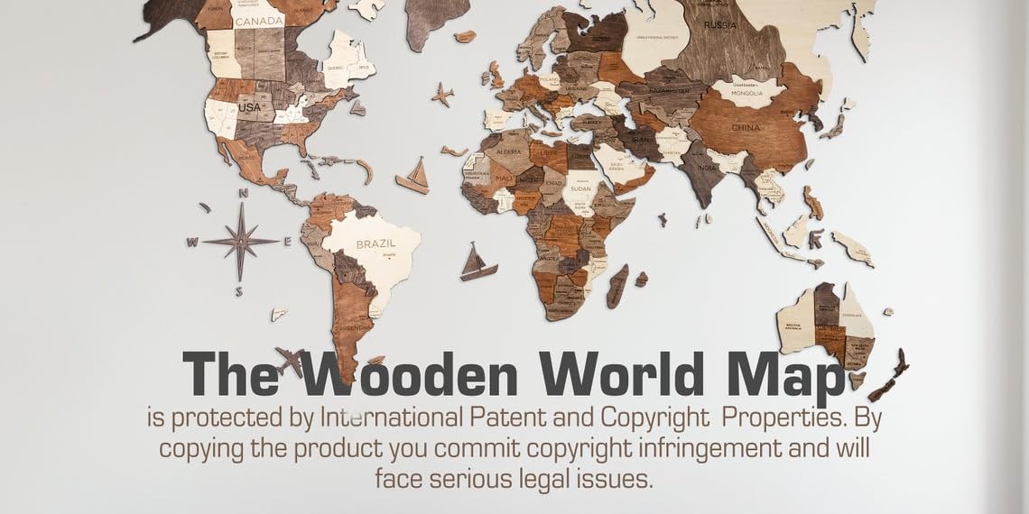 Amazon.com: Enjoy The Wood: 3D WOOD WORLD MAP