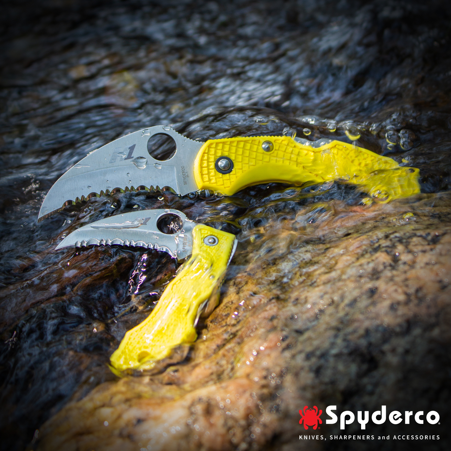 Spyderco Salt Ⅰ　C88PBK フォールディングナイフ Spyderco C88SBBK2 Salt 2 – 3.0” Black TiCN Finish Serrated