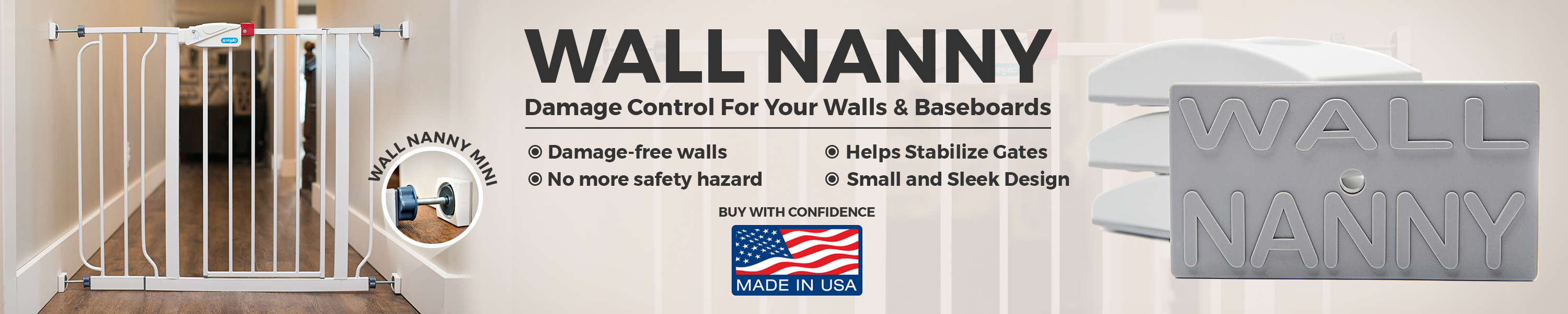 Wall Nanny Baby Gate Wall Protector