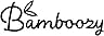 Bamboozy-Logo in schwarzer Kursivschrift mit einem kleinen Blattdesign über