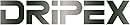 Weißer Hintergrund mit großem Text „DRIPEX“ in grauer und blauer Farbverlaufsschrift, der an ein Markenlogo erinnert