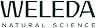 de Weleda Natural Science se muestra sobre un fondo blanco. El nombre de la marca está en mayúsculas grandes con un eslogan