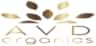 Logo featuring stylized leaf shapes in brown and gold above text 'AVD organics' on a white background.