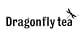 Black text logo reading 'Dragonfly tea' with a stylized dragonfly icon next to the word 'tea'.