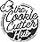 Text reads 'the Cookie Cutter Hub Est. 2022'. Circular black and white logo with chef's hat above text. Stylized design with curved lines and star accents.