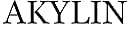 Großer Serifentext mit der Schreibweise „AKYLIN“ in schwarzen Großbuchstaben auf weißem Hintergrund