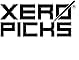 Black and white logo for 'XERO PICKS' with stylized text and a pick-shaped symbol replacing the letter 'C'.
