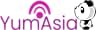 Logo featuring 'YumAsia' in purple text with a stylized purple arch above and a cartoon panda face to the right.