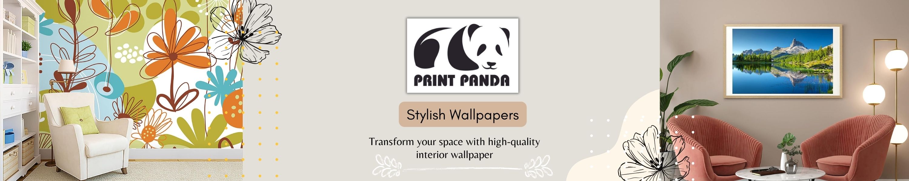 Amazon.in Print Panda Floral Wallpaper