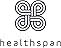 A stylized logo consisting of interlocking blue curves forming a symmetrical pattern. The word 'healthspan' appears below in lowercase letters.