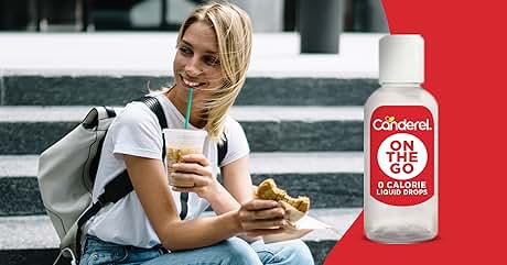 A white plastic bottle with red branding sits beside outdoor steps. The bottle appears to contain a beverage product.