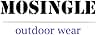 Logo displaying 'MOSINGLE' in large black text, with 'outdoor wear' in smaller blue text underneath.