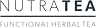 Text logo 'NUTRATEA' in large letters, with 'FUNCTIONAL HERBAL TEA' written below in smaller font.