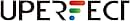 Logotipo de la empresa «UPERFECT» en letras negras con un símbolo tricolor estilizado parecido a