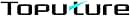 El texto dice «Topulure». Logotipo con texto negro y un acento azul sobre la letra «u