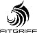 Diseño de logotipo negro con una cabeza estilizada de águila o fénix en movimiento circular, con el texto «FITGRIFF»