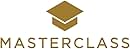 Gold 'Masterclass' logo with a graduation cap icon above the text, set against a white background.