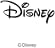de Disney negro sobre fondo blanco, con letras estilizadas distintivas con un toque caprichoso sobre la «i». Abajo el aviso de derechos de autor «Disney