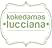 con el texto «kokedamas lucciana» en minúsculas, encerrado dentro de un marco