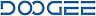 El texto dice «DOOGEE». Logotipo en texto azul sobre fondo blanco. Fuente estilizada con caracteres «O» únicos que se asemejan a un «8» lateral