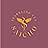 Circular logo in gold on maroon background. Features winged bird icon and text 'Sparkling Tea Saicho' arranged in a circle.