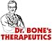Logo design featuring illustrated figure in glasses with text 'Dr. BONE's THERAPEUTICS' in red and black.