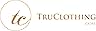 pour « Truclothing.com » avec les initiales « tc » dans un emblème circulaire et le nom complet en texte doré à droite